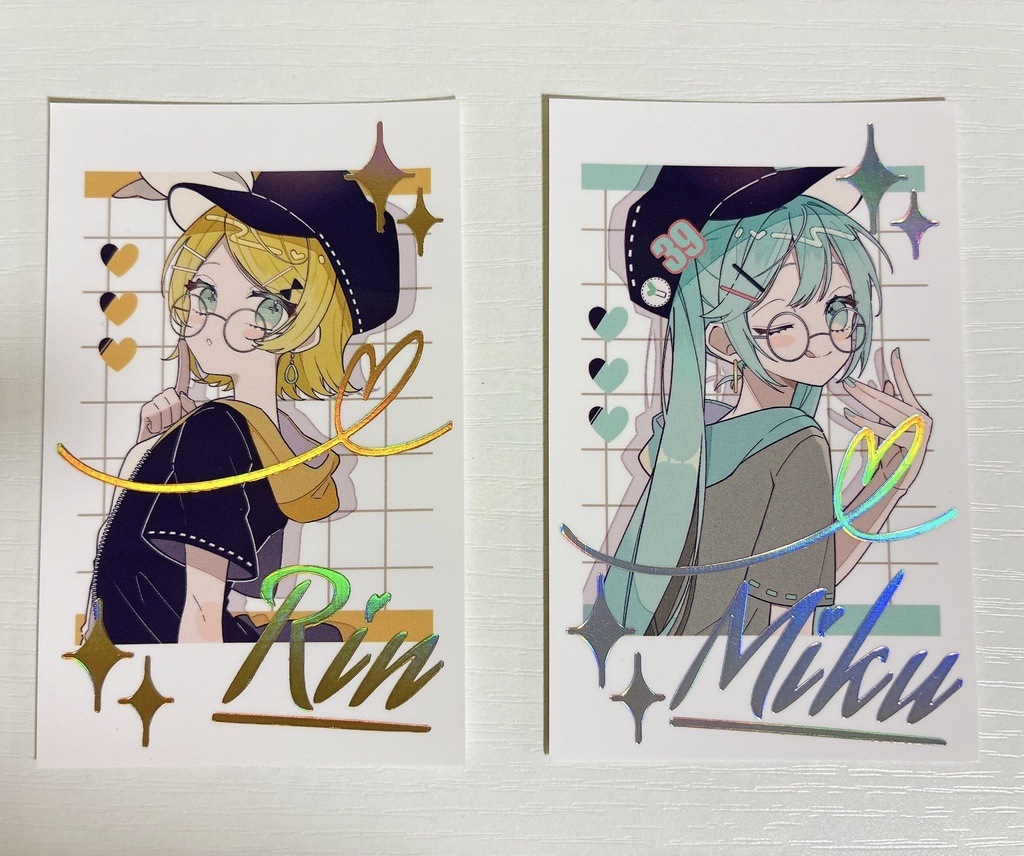 オフの日ミク&リン(アクキー・フォト風カード)