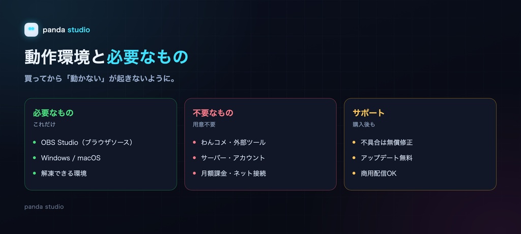 配信タイマー OBSウィジェット|カウントダウン+経過時間|4テーマ