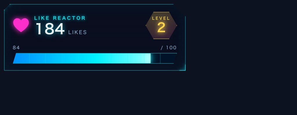 【OBSに置くだけ】いいね連動レベルゲージ LIKE GAUGE|全6色・Streamer.bot/TikFinity対応(EN OK)