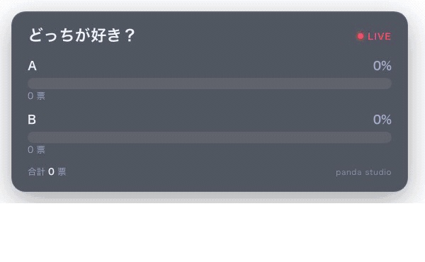 リアルタイム投票ウィジェット|視聴者が次の配信を決める