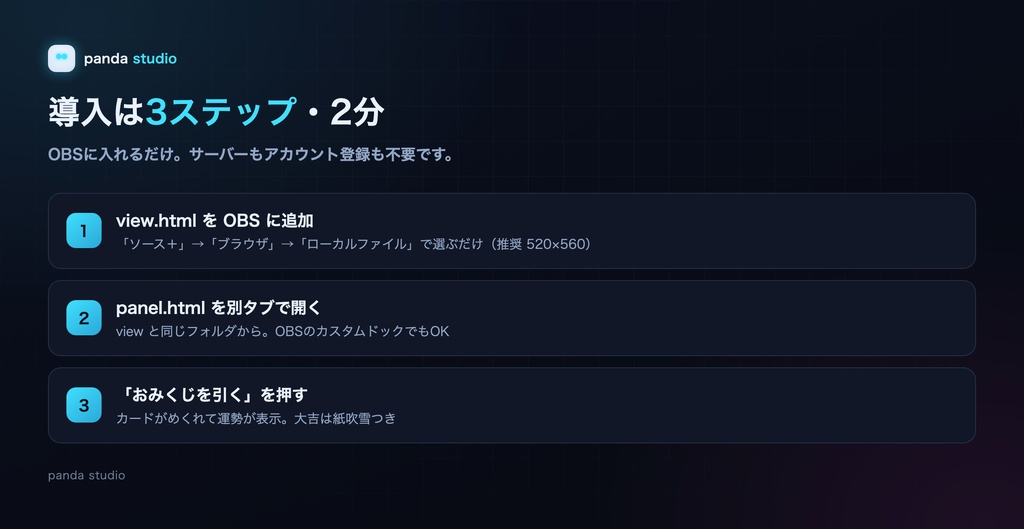 配信おみくじウィジェット|視聴者と運試し【OBS/わんコメ不要・商用可】