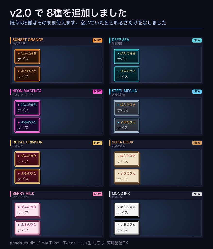 【わんコメテンプレート】レトロRPG風コメント欄|全24種・明るい配信画面用7種/わんコメ連動でLEVEL UP演出