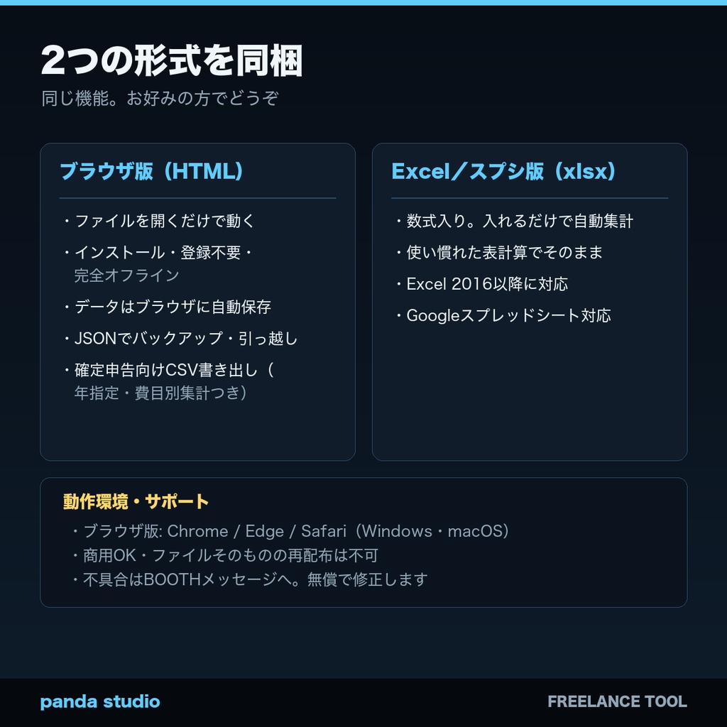 【テンプレート】フリーランスのしごと台帳|売上・経費・入金をExcelで一括管理