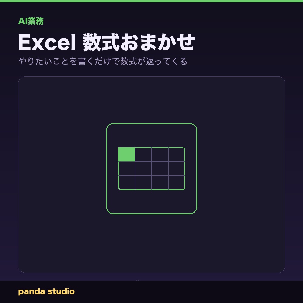 【AI業務】Excel・スプレッドシート 数式おまかせキット|やりたいことを書くだけ