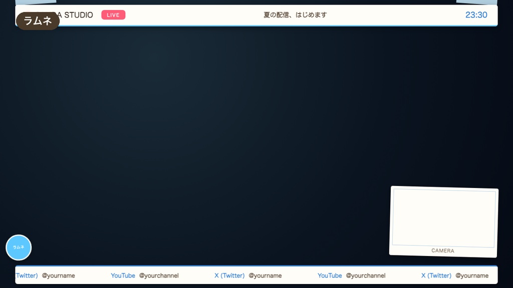 【夏限定】配信画面オーバーレイ サマードリンク4色|レトロ喫茶店風・透過素材・OBSに置くだけ【商用可】