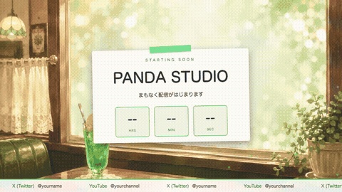 【夏限定】配信画面オーバーレイ サマードリンク4色|レトロ喫茶店風・透過素材・OBSに置くだけ【商用可】