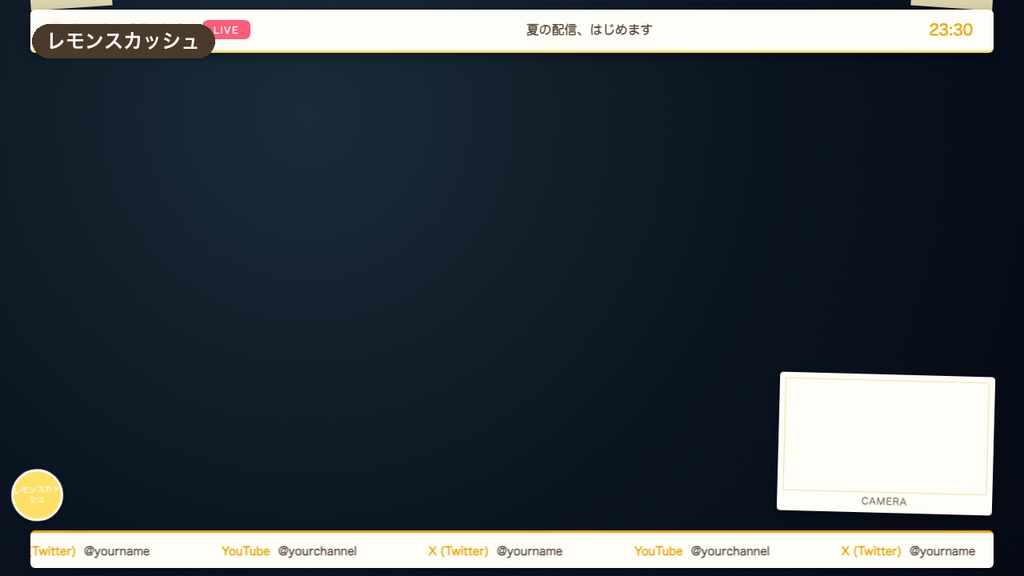 【夏限定】配信画面オーバーレイ サマードリンク4色|レトロ喫茶店風・透過素材・OBSに置くだけ【商用可】
