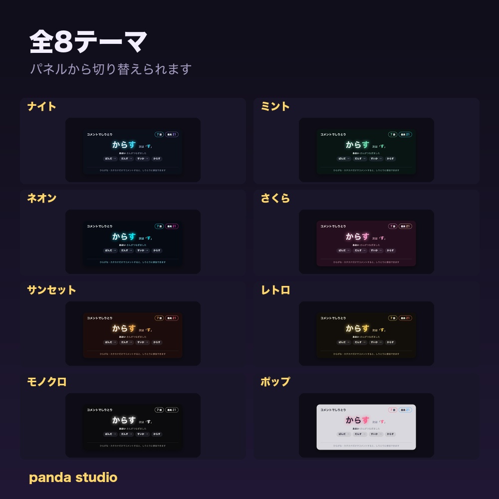 【わんコメ】コメントでしりとり|視聴者参加型・自動判定&記録保存【OBS・商用可】