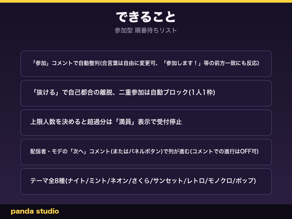 【わんコメ】参加型 順番待ちリスト|「参加」コメントで自動整列・二重参加ブロック【OBS・商用可】
