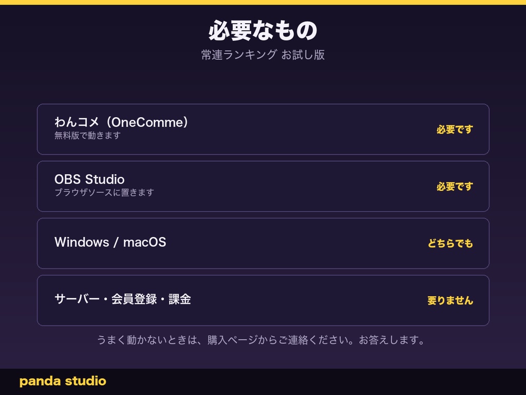 【無料】わんコメ用 常連ランキング お試し版|コメント数で自動集計【OBS対応】