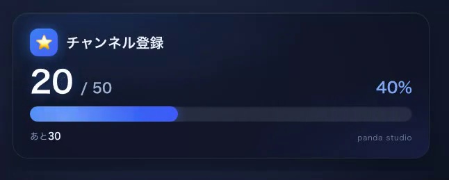 【無料】目標カウンター お試し版|1テーマだけ入っています【OBS・商用可】