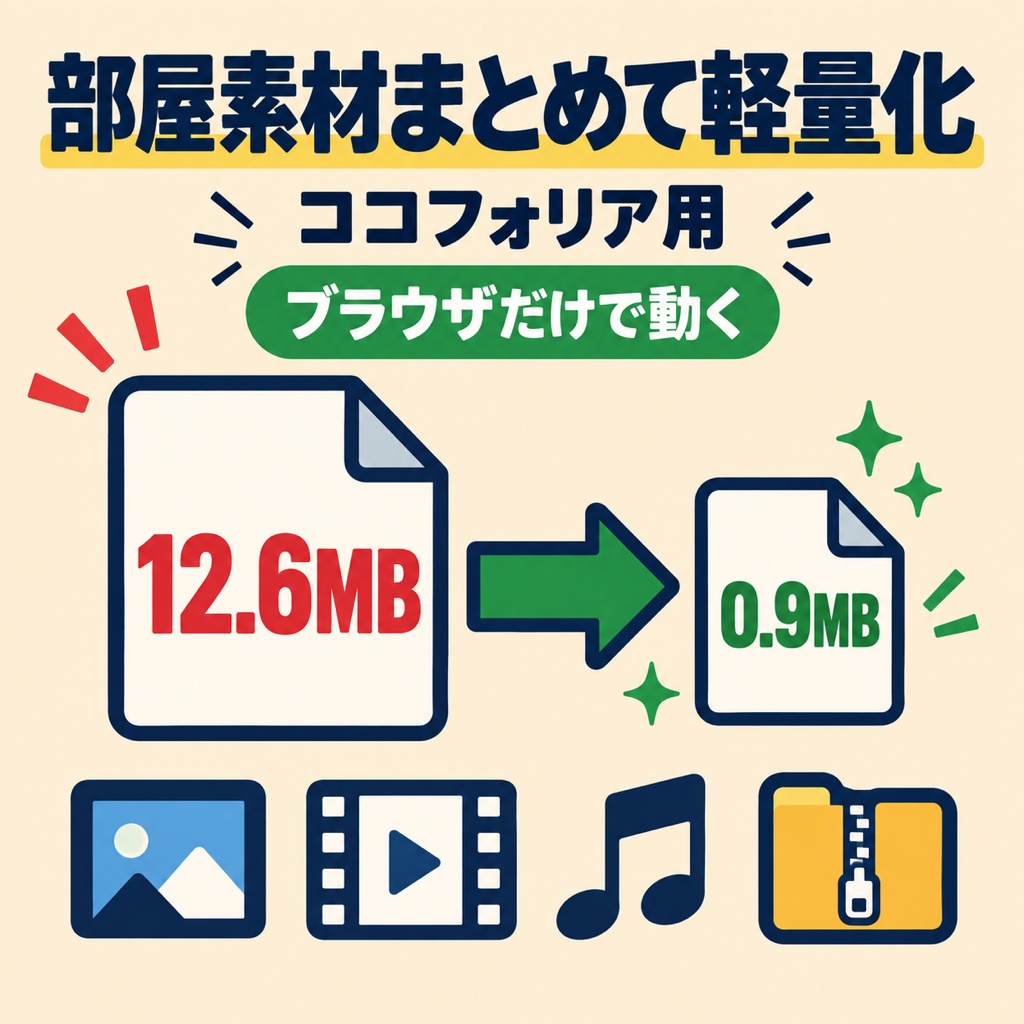 【ココフォリア】部屋素材まとめて軽量化ツール