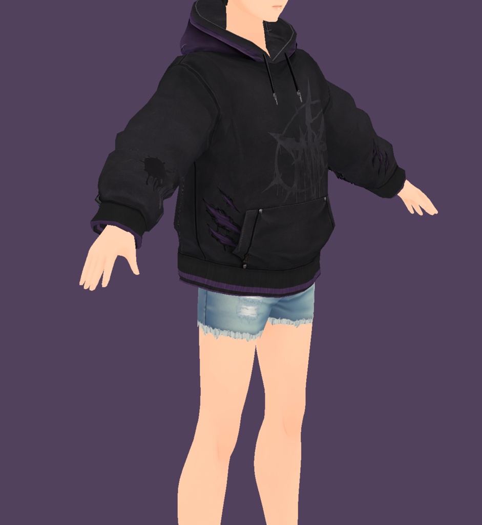 (VRoid) Violet Requiem - Oversize Hoodie