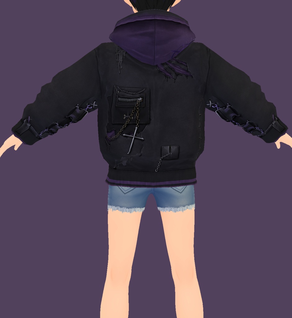 (VRoid) Violet Requiem - Oversize Hoodie