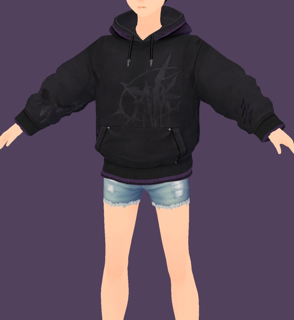 (VRoid) Violet Requiem - Oversize Hoodie
