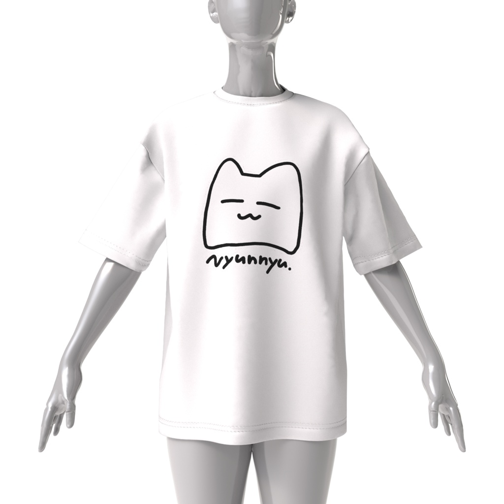 にゅんにゅーωービッグシルエットTシャツ