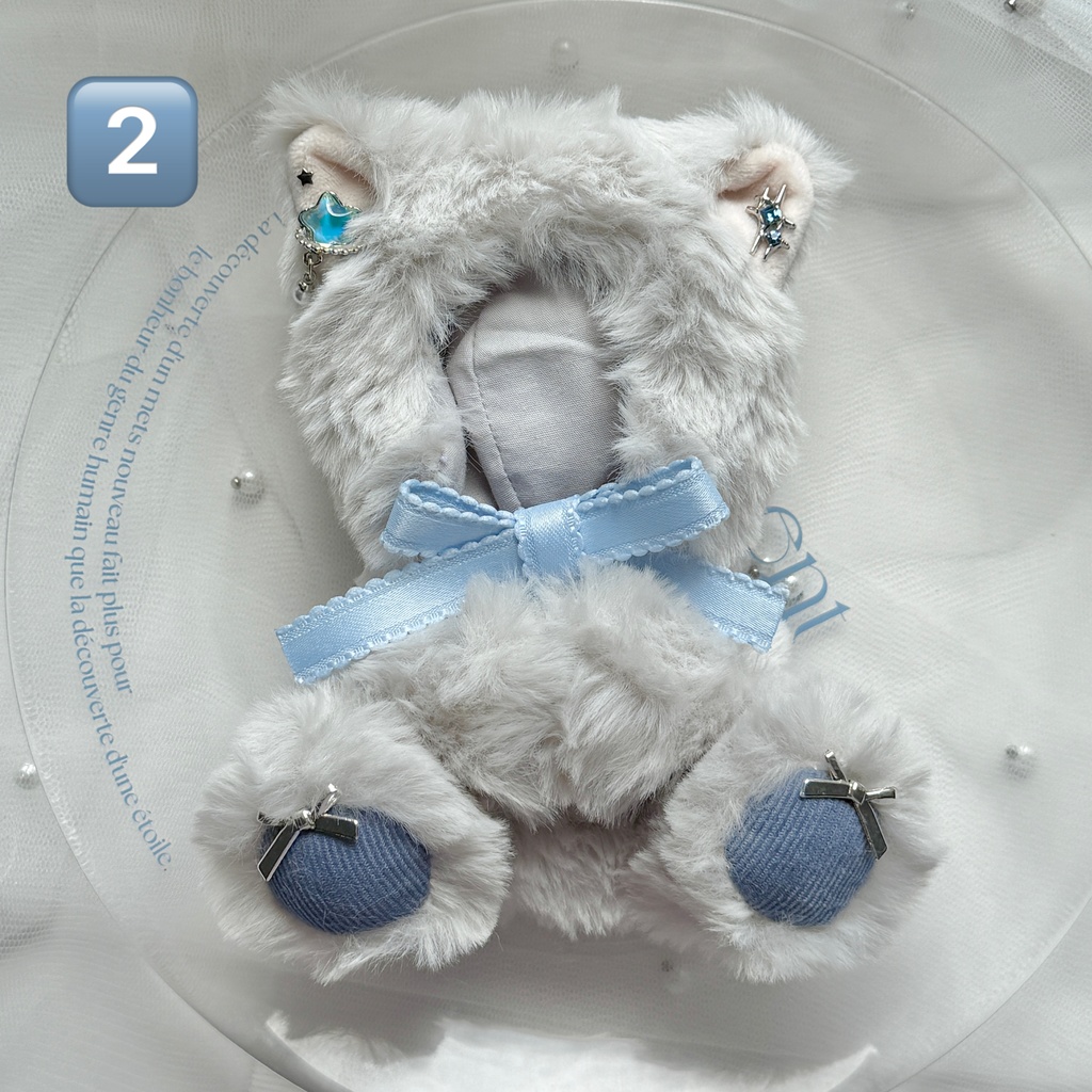 【10〜12cmぬいサイズ】earring cat 2way 着ぐるみ