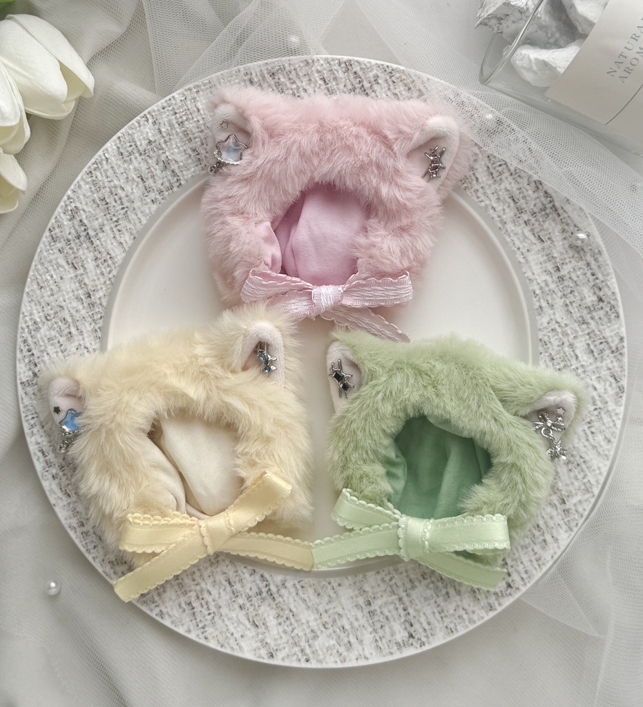 【10〜12cmぬいサイズ】earring cat hood