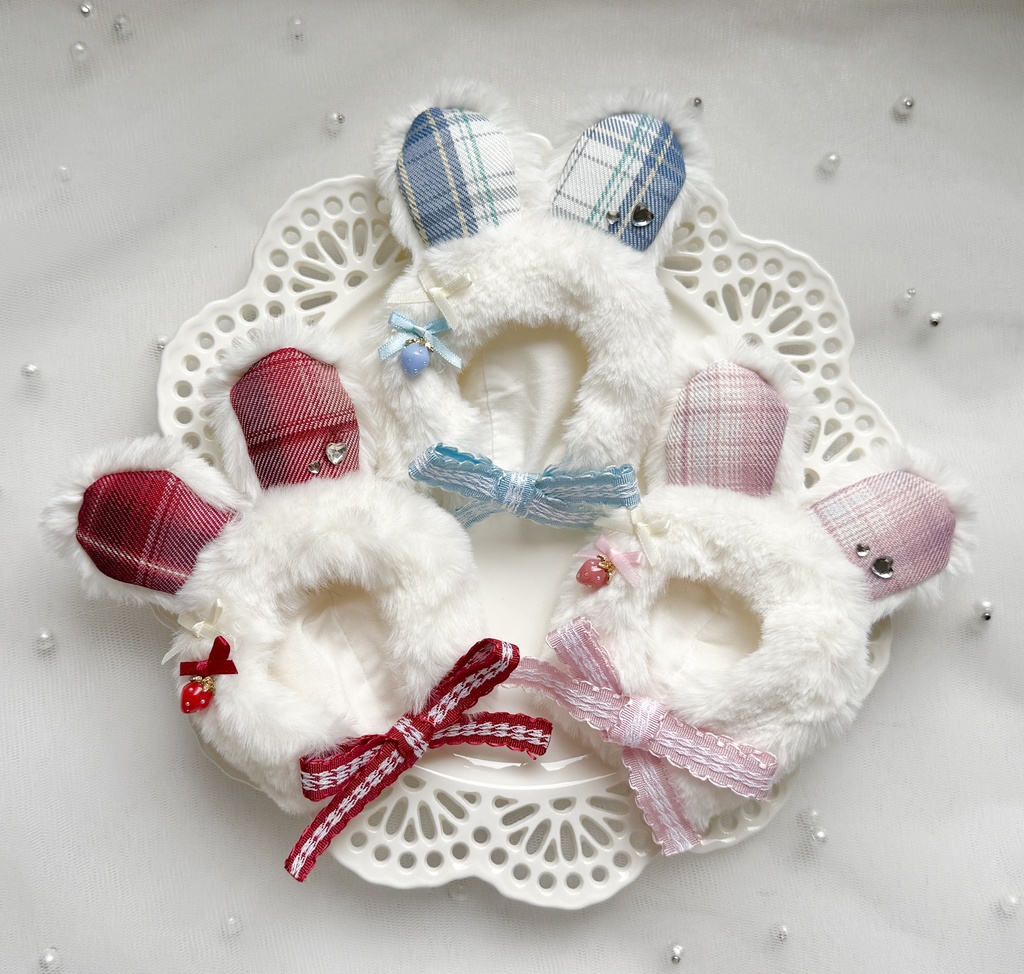 【10〜12cmぬいサイズ】strawberry bunny hood