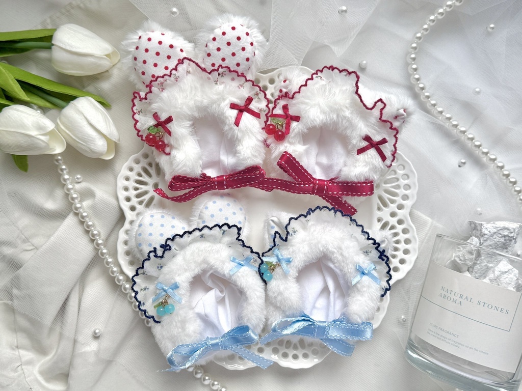 【10〜12cmぬいサイズ】Retro Cherry cat & bunny