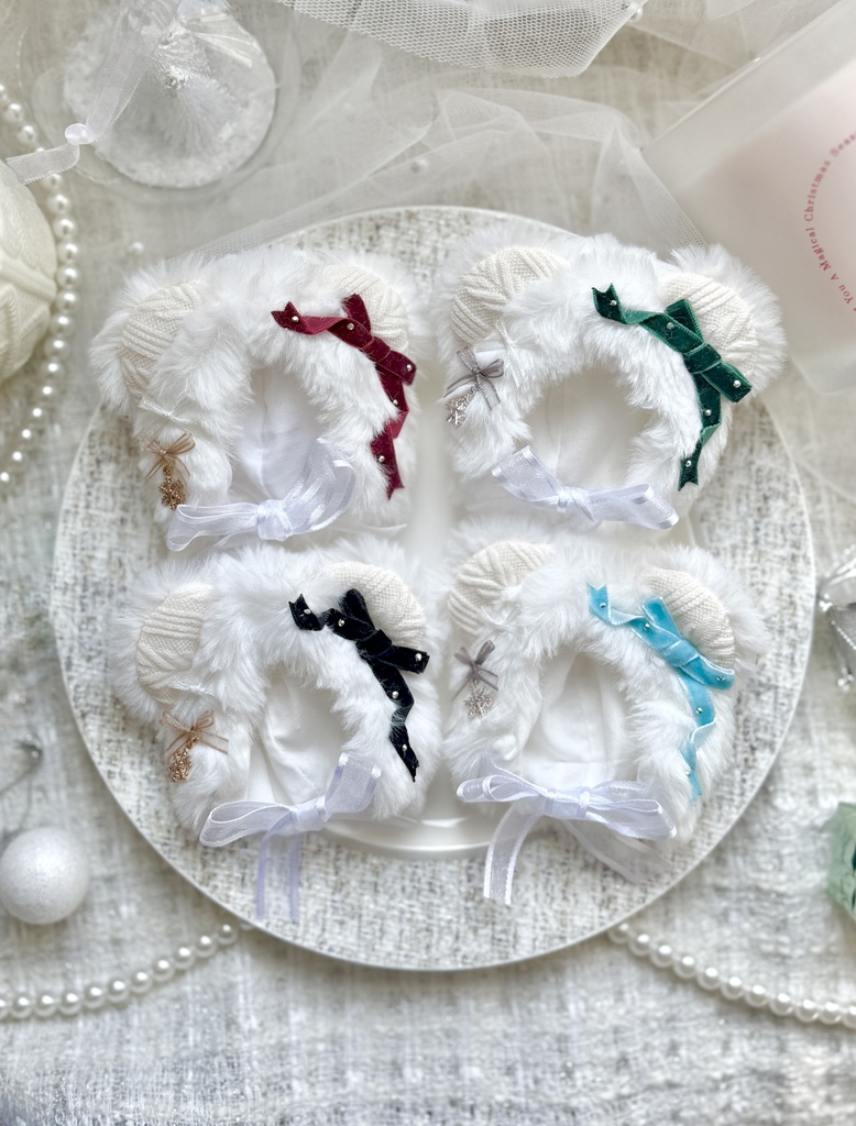 【10〜12cmぬいサイズ】Snow Knit Bear hood