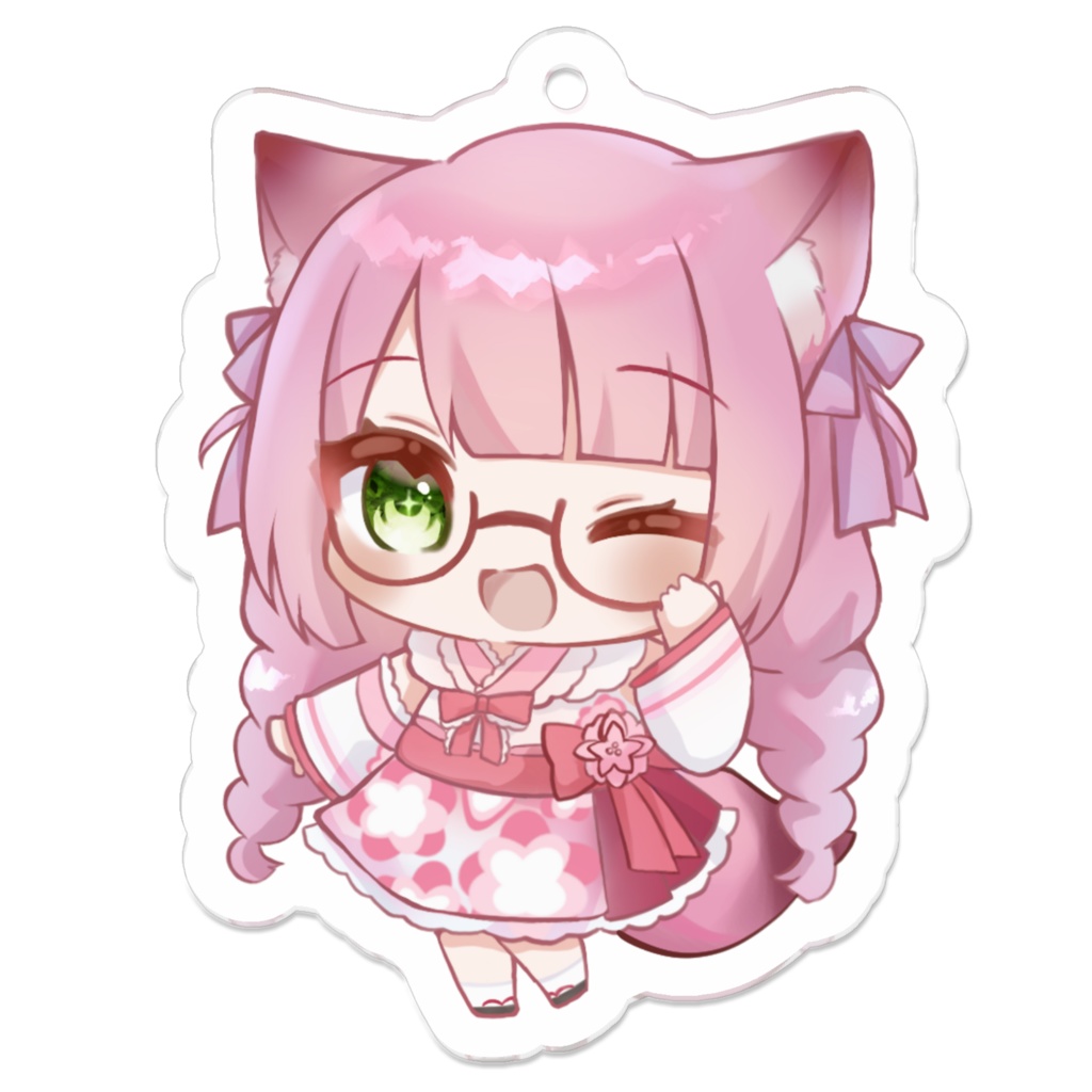 しだれ桜花　デフォルメミニアクリルキーホルダー