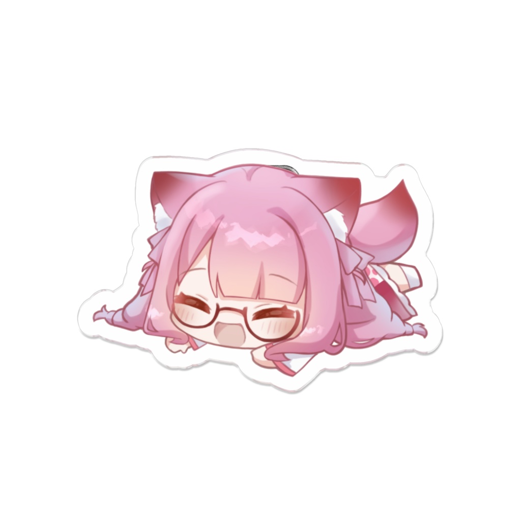 しだれ桜花　寝そべりアクリルバッジ