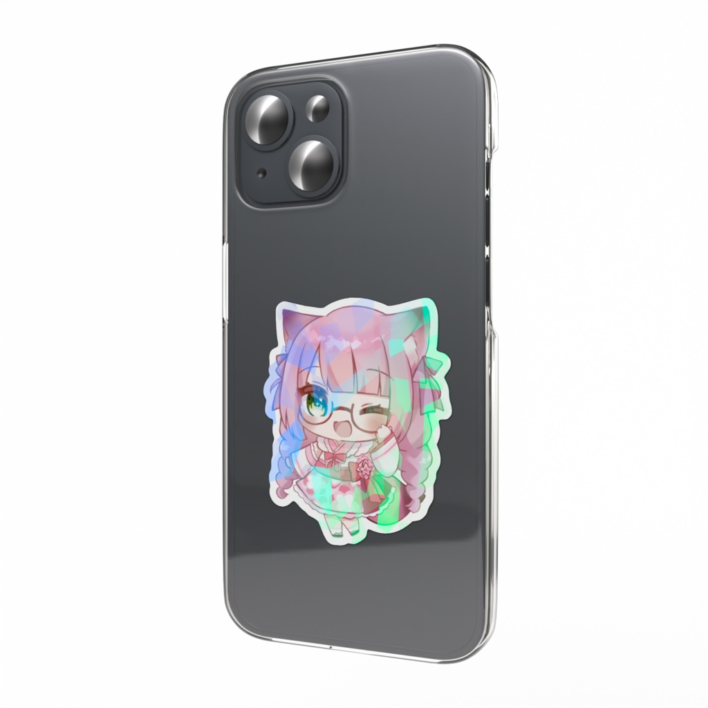 しだれ桜花 デフォルメホログラムスマホステッカー