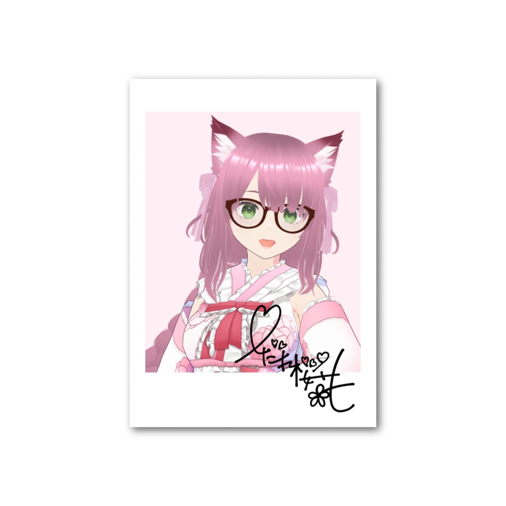 しだれ桜花　チェキ風フォトカード