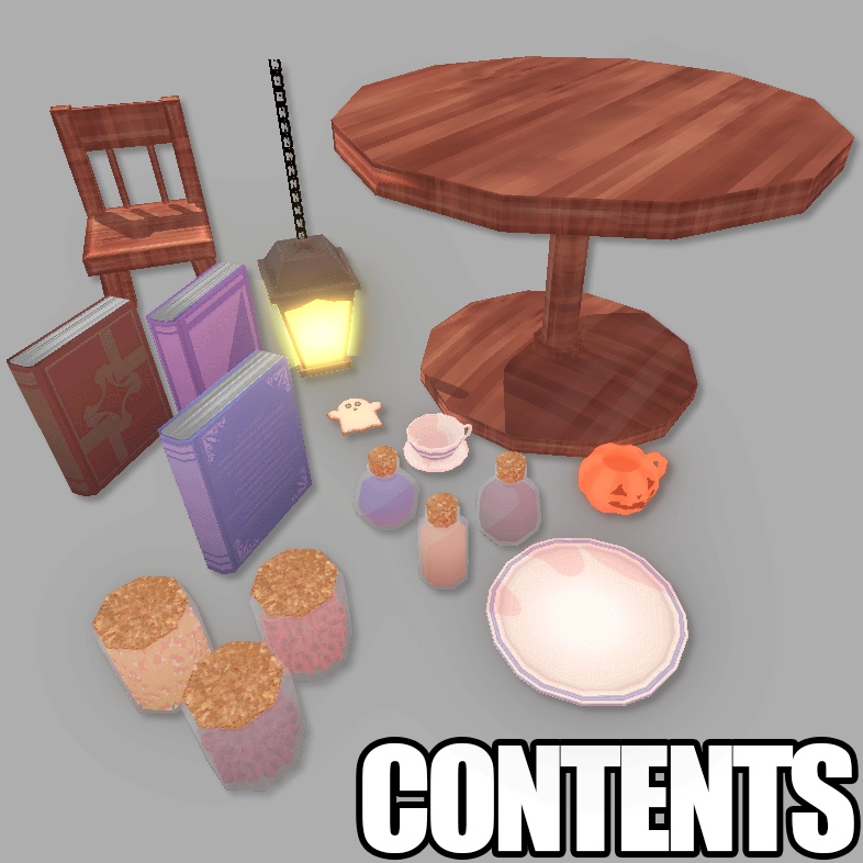 ハロウィンレトロカフェプロップ Halloween Retro Prop Pack (Unity)