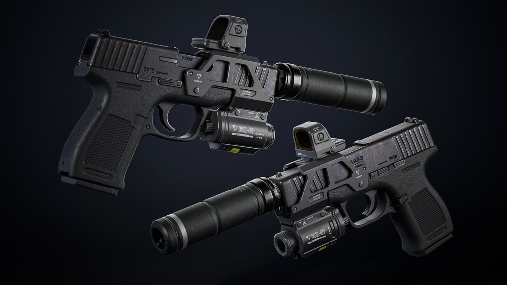 【オリジナル3Dモデル】グロック風カスタムハンドガン