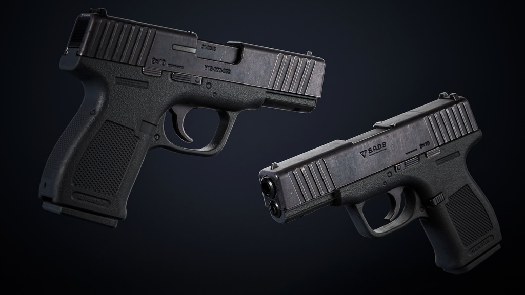 【オリジナル3Dモデル】グロック風カスタムハンドガン