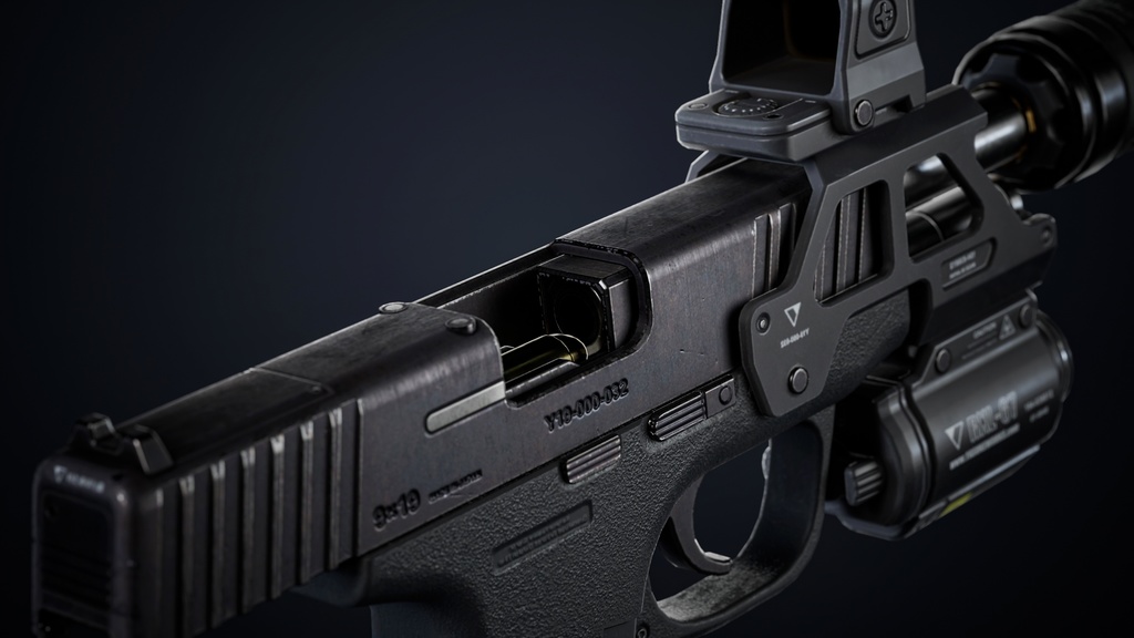 【オリジナル3Dモデル】グロック風カスタムハンドガン