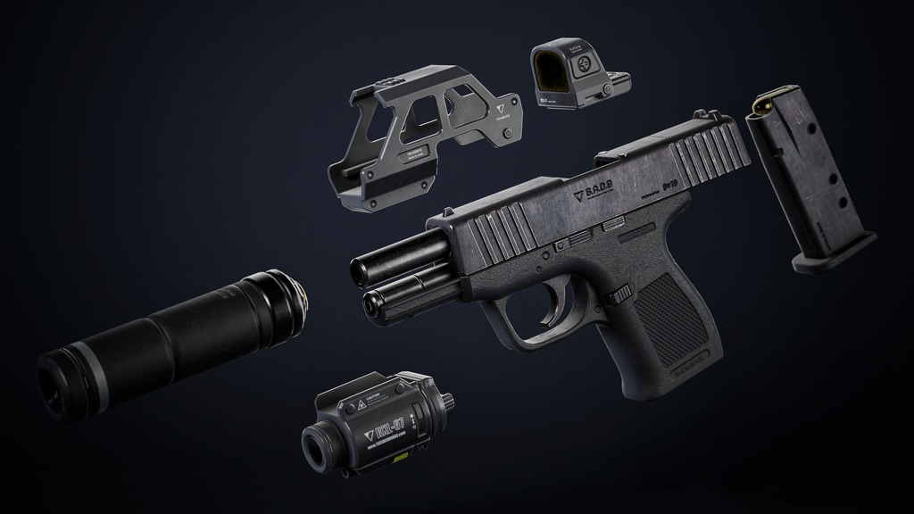 【オリジナル3Dモデル】グロック風カスタムハンドガン