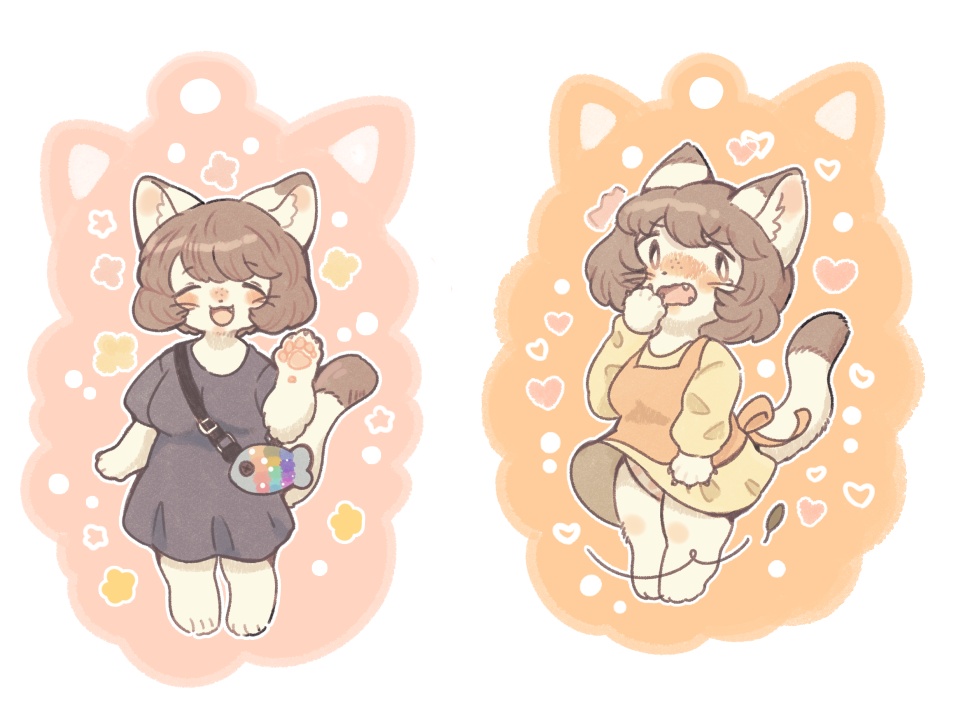 【受注生産5/10まで】ねこままお出かけ仕様アクリルキーホルダー