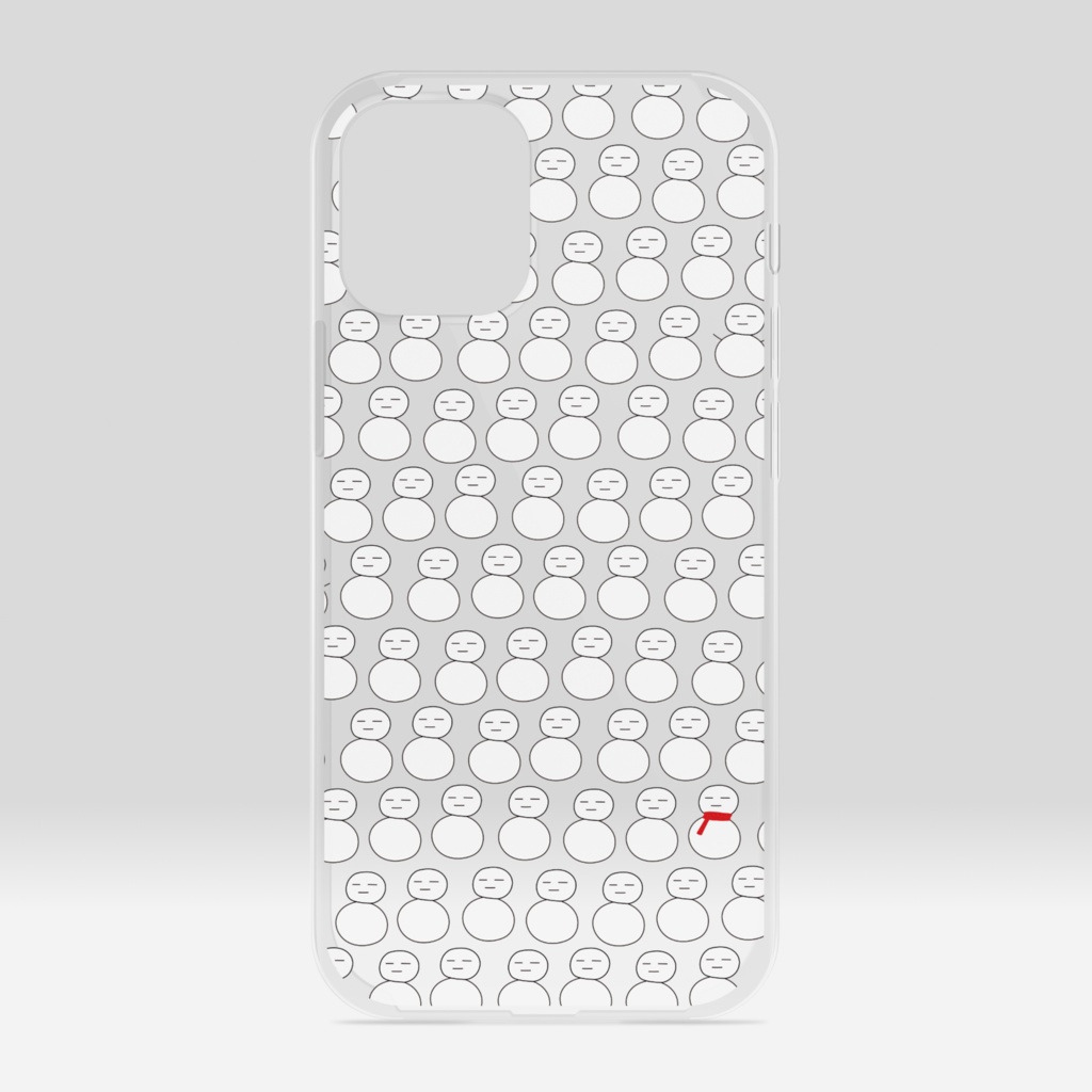 雪だるまに囲まれたiPhone(12/13)