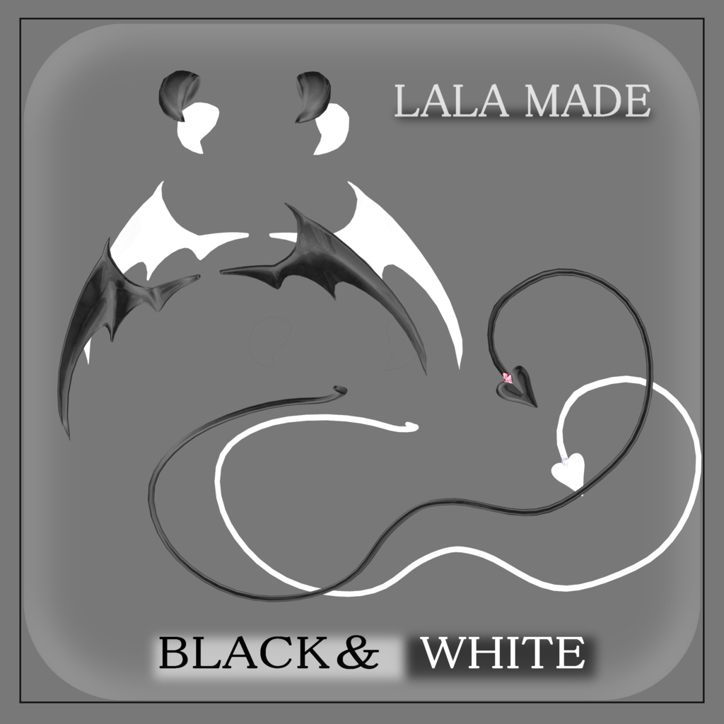 【VRChat想定】TAIL&WING of Vampire-ヴァンパイアの尻尾♥【3Dモデル】