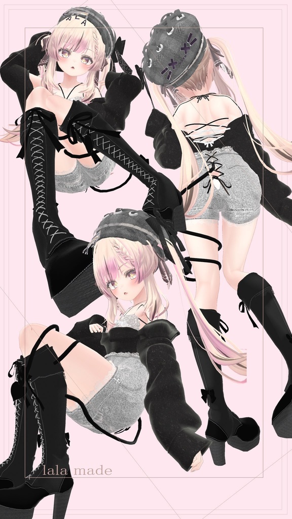 【8アバター対応】Back lace up classic【VRChat想定】