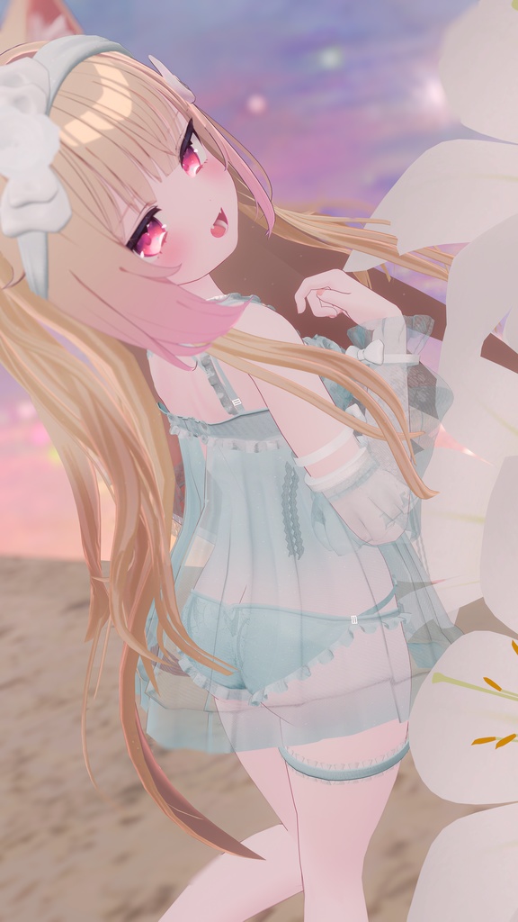 【13アバター対応】Rosedoll sheer lingerie【VRChat想定】