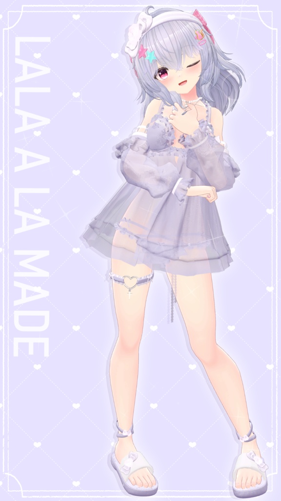 【13アバター対応】Rosedoll sheer lingerie【VRChat想定】
