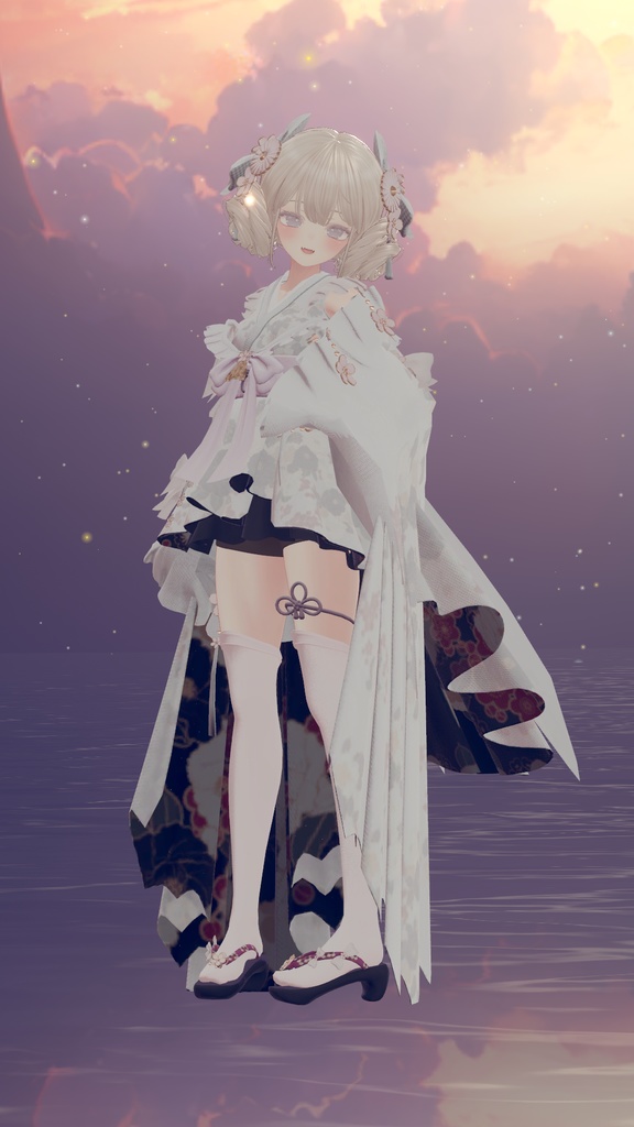 【8アバター対応】和装ドレス【VRChat想定】