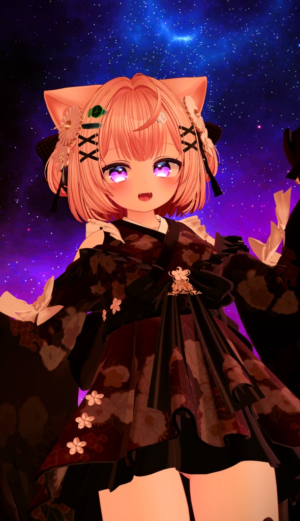 【8アバター対応】和装ドレス【VRChat想定】