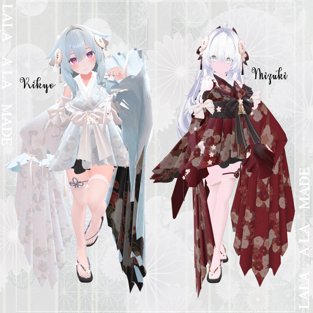 【8アバター対応】和装ドレス【VRChat想定】