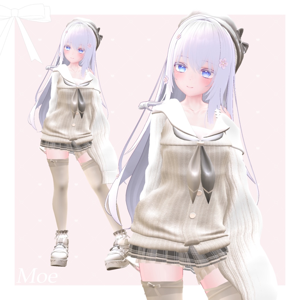 【9アバター対応】Off Shoulder Melty Sailor【VRChat想定】