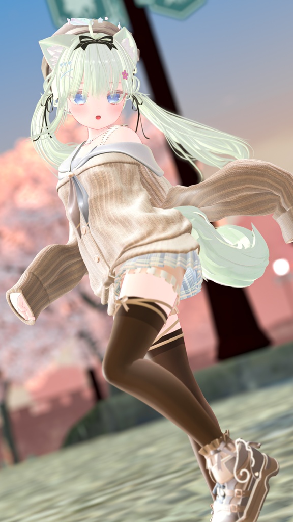 【9アバター対応】Off Shoulder Melty Sailor【VRChat想定】