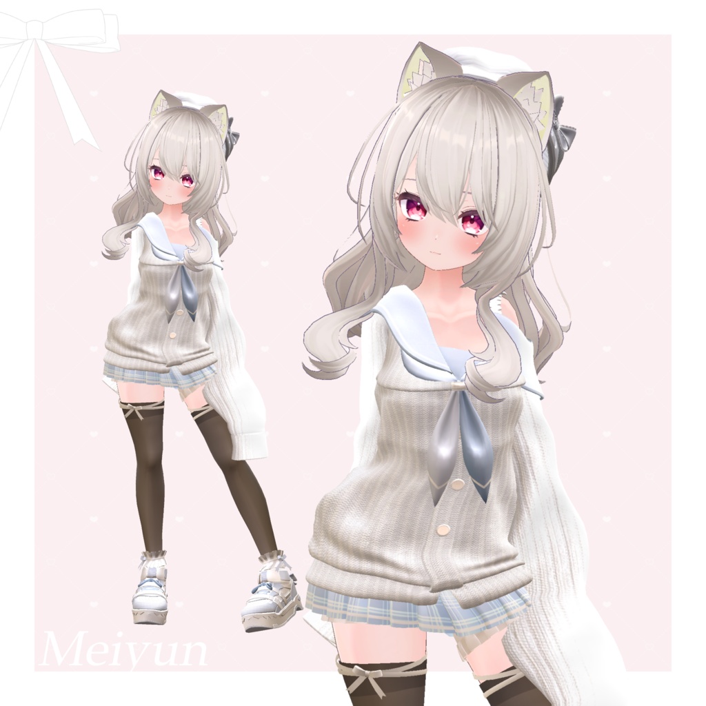 【9アバター対応】Off Shoulder Melty Sailor【VRChat想定】