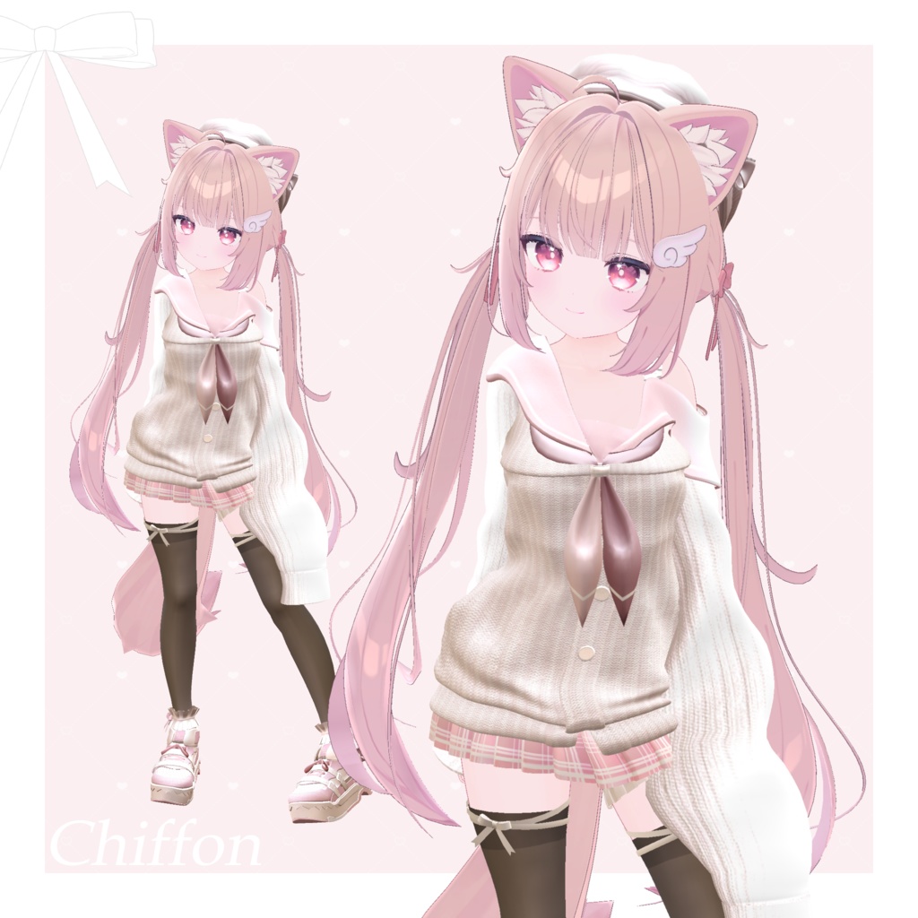 【9アバター対応】Off Shoulder Melty Sailor【VRChat想定】