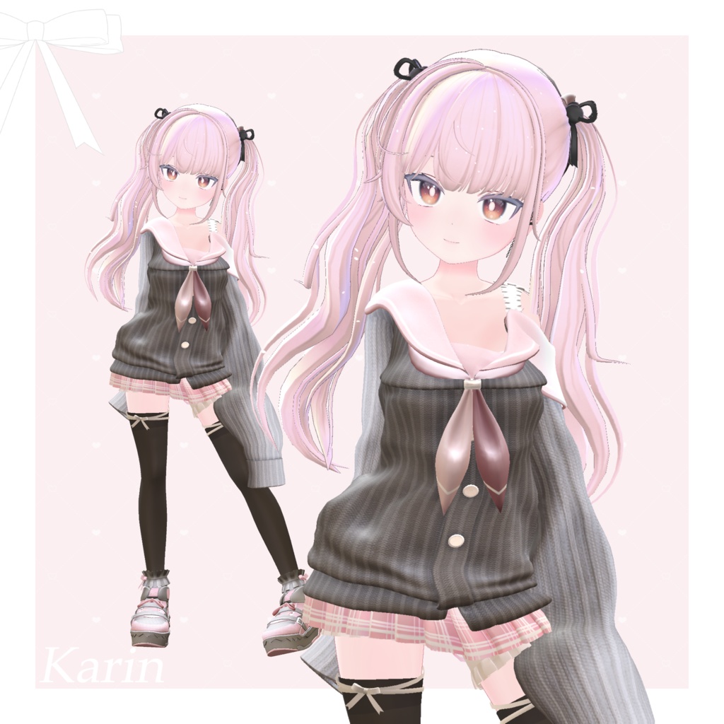 【9アバター対応】Off Shoulder Melty Sailor【VRChat想定】