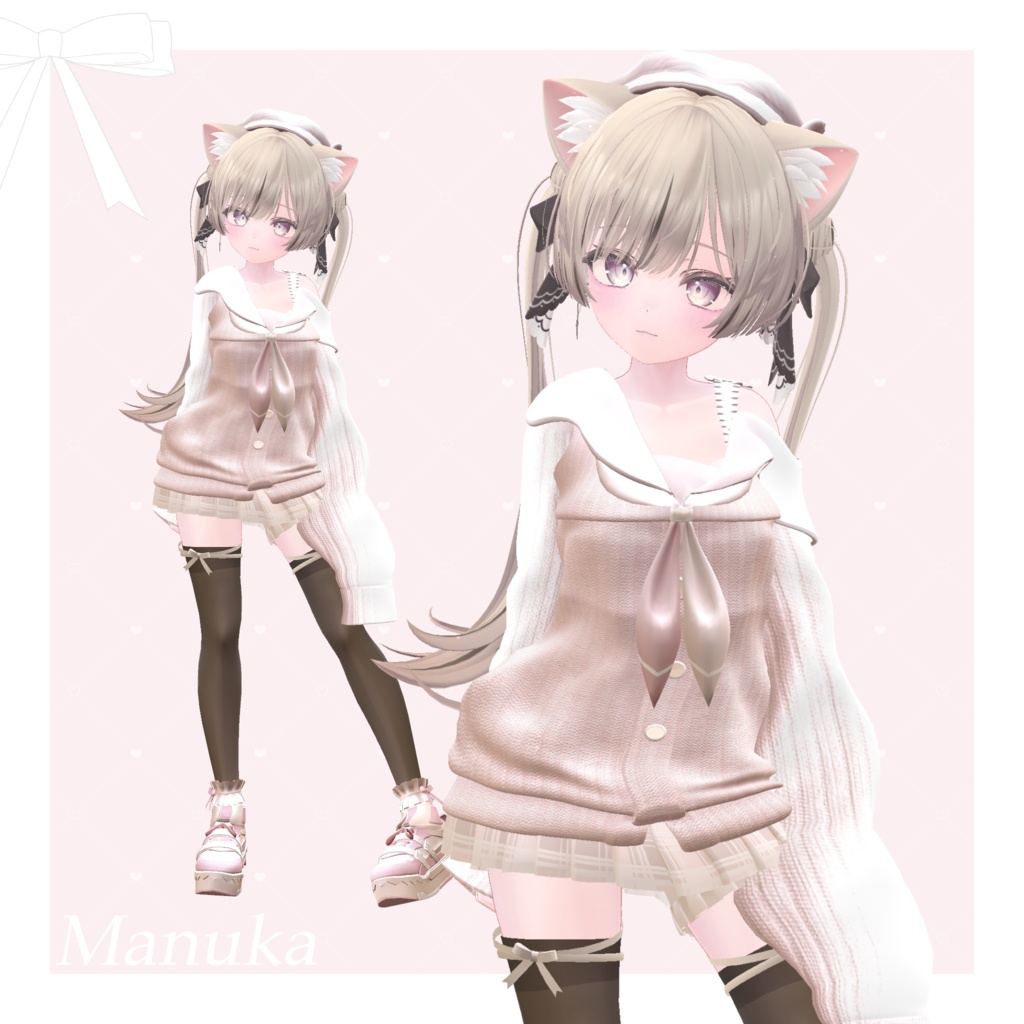 【9アバター対応】Off Shoulder Melty Sailor【VRChat想定】