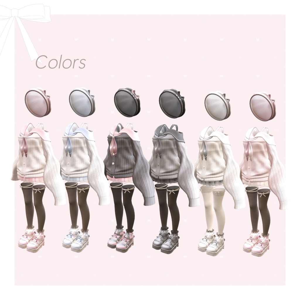 【9アバター対応】Off Shoulder Melty Sailor【VRChat想定】